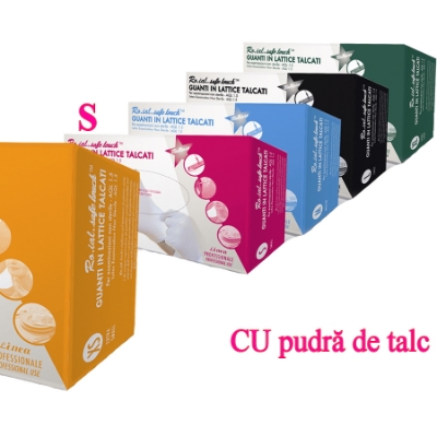 Manusi latex albe CU pudra 100buc S - ROIAL Manusi latex albe CU pudra 100buc S - ROIAL