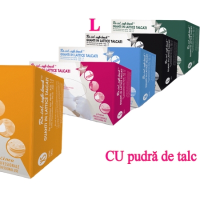 Manusi latex albe CU pudra 100buc L - ROIAL Manusi latex albe CU pudra 100buc L - ROIAL