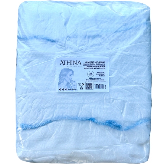 Imagine Cearceaf (husa) impermeabil cu elastic BLEU pentru pat 90x220 - ATHINA