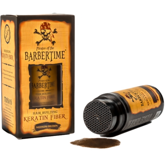 Imagine Pudra fibre din keratina pentru par rar - Maro mediu - BARBERTIME