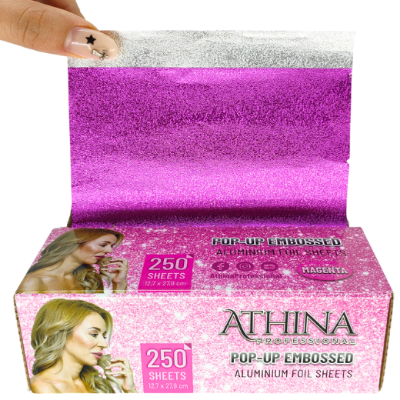 Folie aluminiu POP-UP Embosata 12,7 x 27,9cm MAGENTA 250buc - ATHINA