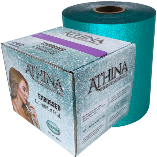Imagine Folie aluminiu Embosata 12,7cm x 100metri TURQOUISE cu cutter - ATHINA